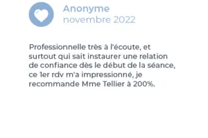 Avis client sur les séances de Delphine Tellier, sophrologue et hypnothérapeute à Luxembourg